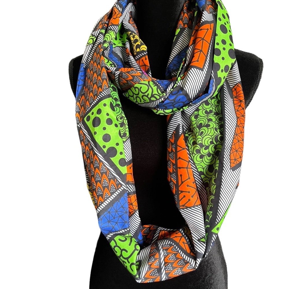 African Print Infinity Scarf and Head wrap